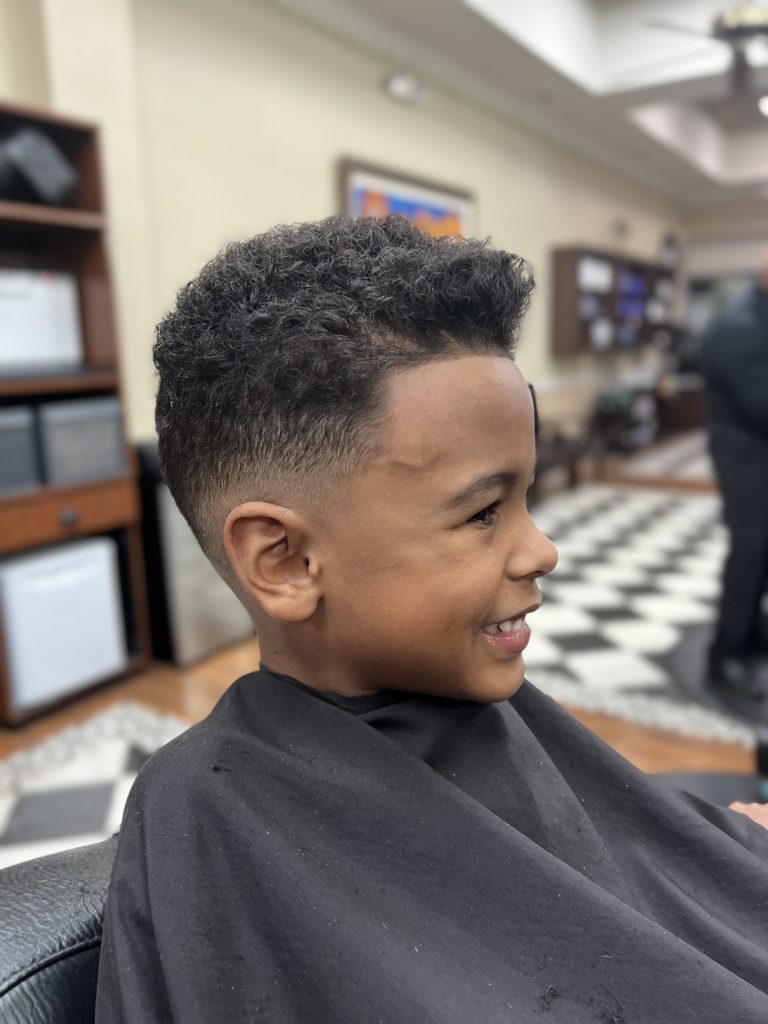 Curly Top with Tapered Sides
